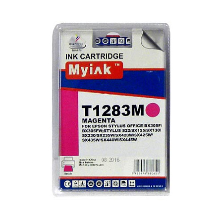 Картридж для (T1283) EPSON St S22/SX125/Office BX305 Magenta (7ml, Pigment) MyInk 