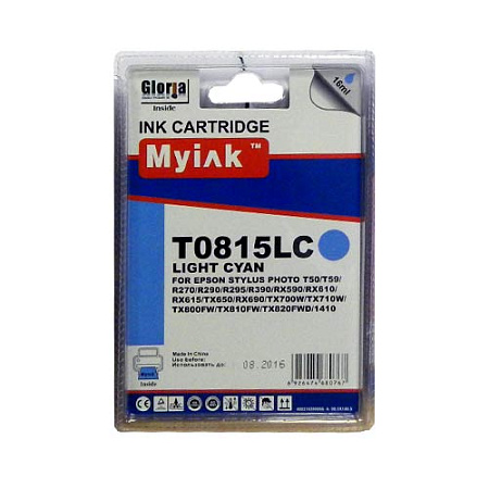 Картридж для (T0815/T0825) EPSON R270/390/RX590/TX700/1410 Light Cyan (16ml, Dye) MyInk 