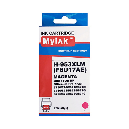 Картридж для (953XL) HP OfficeJet Pro 8210/8710/873  F6U17AE Magenta MyInk (для версий прошивки по 2223 включительно) 