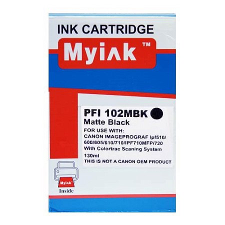 Картридж для CANON  PFI-102MBk IPF 500/600/700 Matte Black (130ml, Pigment) MyInk 
