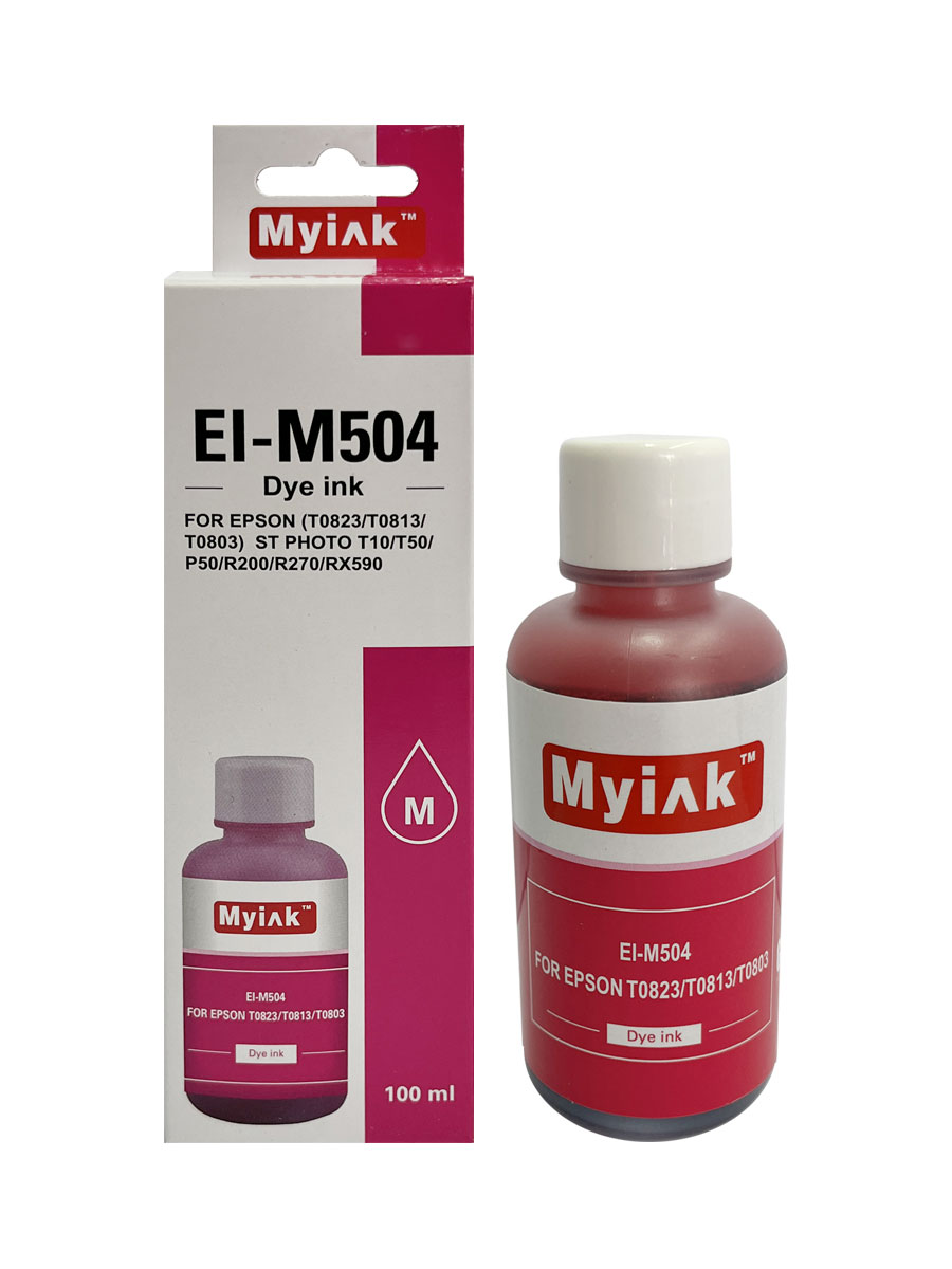 Чернила для EPSON (T0823/T0813/T0803) St Photo T10/T50/P50/R200/R270/RX590 (100мл,magenta Dye) EI-M504 Gloria™ MyInk