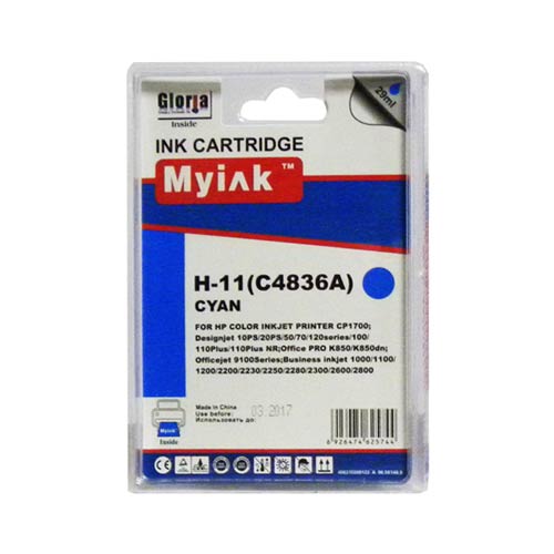 Картридж для ( 11) HP DJ 1700/2200/2230/2250 C4836A Cyan (29ml, Dye) MyInk SAL