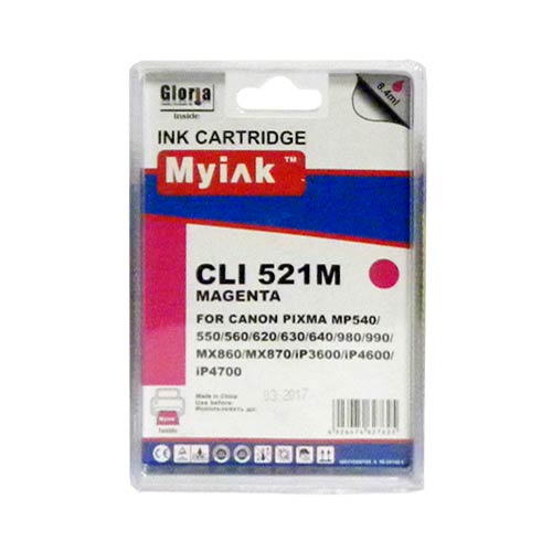 Картридж для CANON CLI-521 M PIXMA iP3600/4600/MP540/620/630/980 Magenta (8,4ml, Dye) MyInk SAL