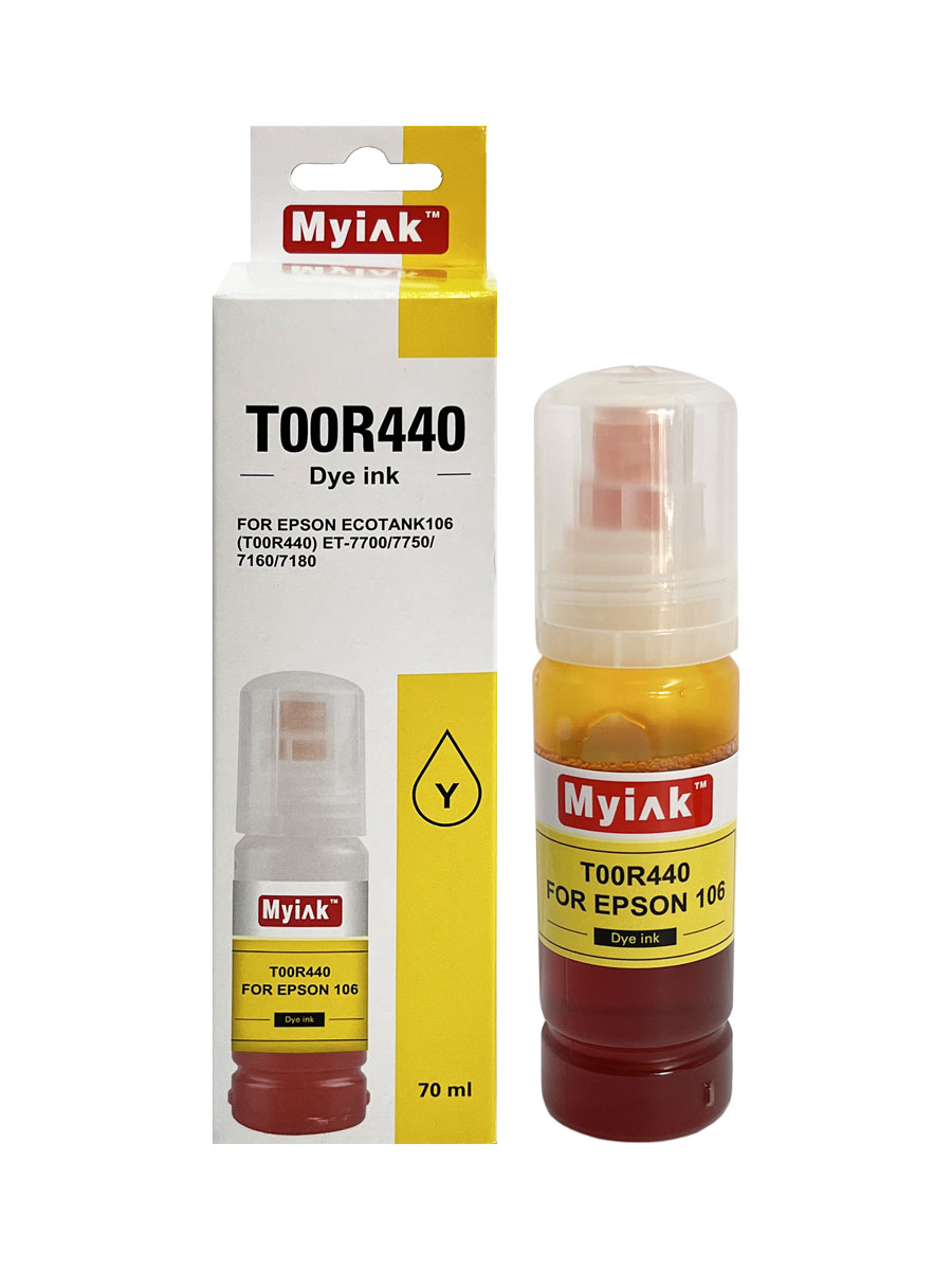 Чернила для EPSON EcoTank (106) (T00R440) ET-7700/7750/L7160/L7180 (70мл,yellow,Dye) MyInk