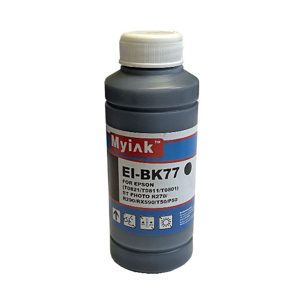 Чернила для EPSON St Photo R270/R290/R290/RX590/T50/P50 EI-BK77 (100мл, Black Dye) MyInk RU