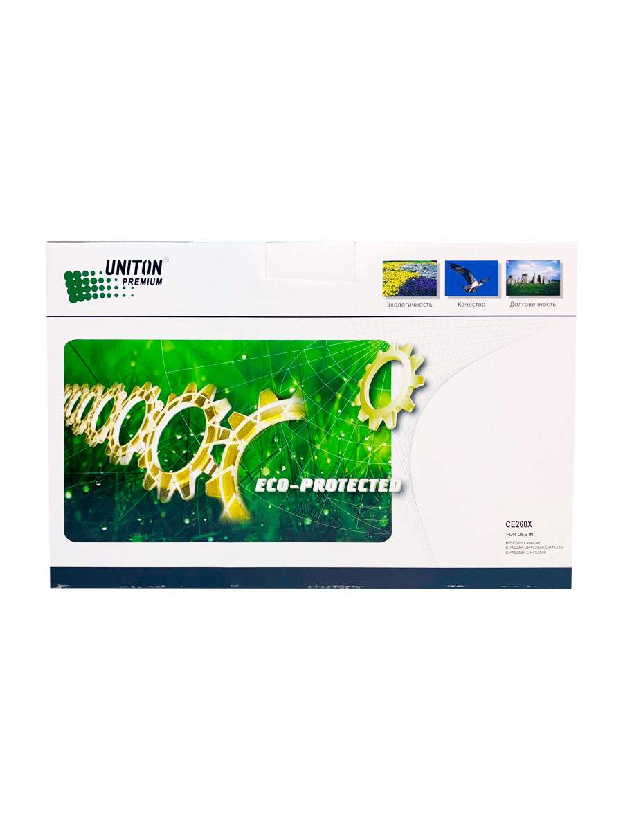Картридж для HP Color LJ CP 4525 CE260X (649X) черный (17K) UNITON Premium GREEN LINE (Eco Protected)
