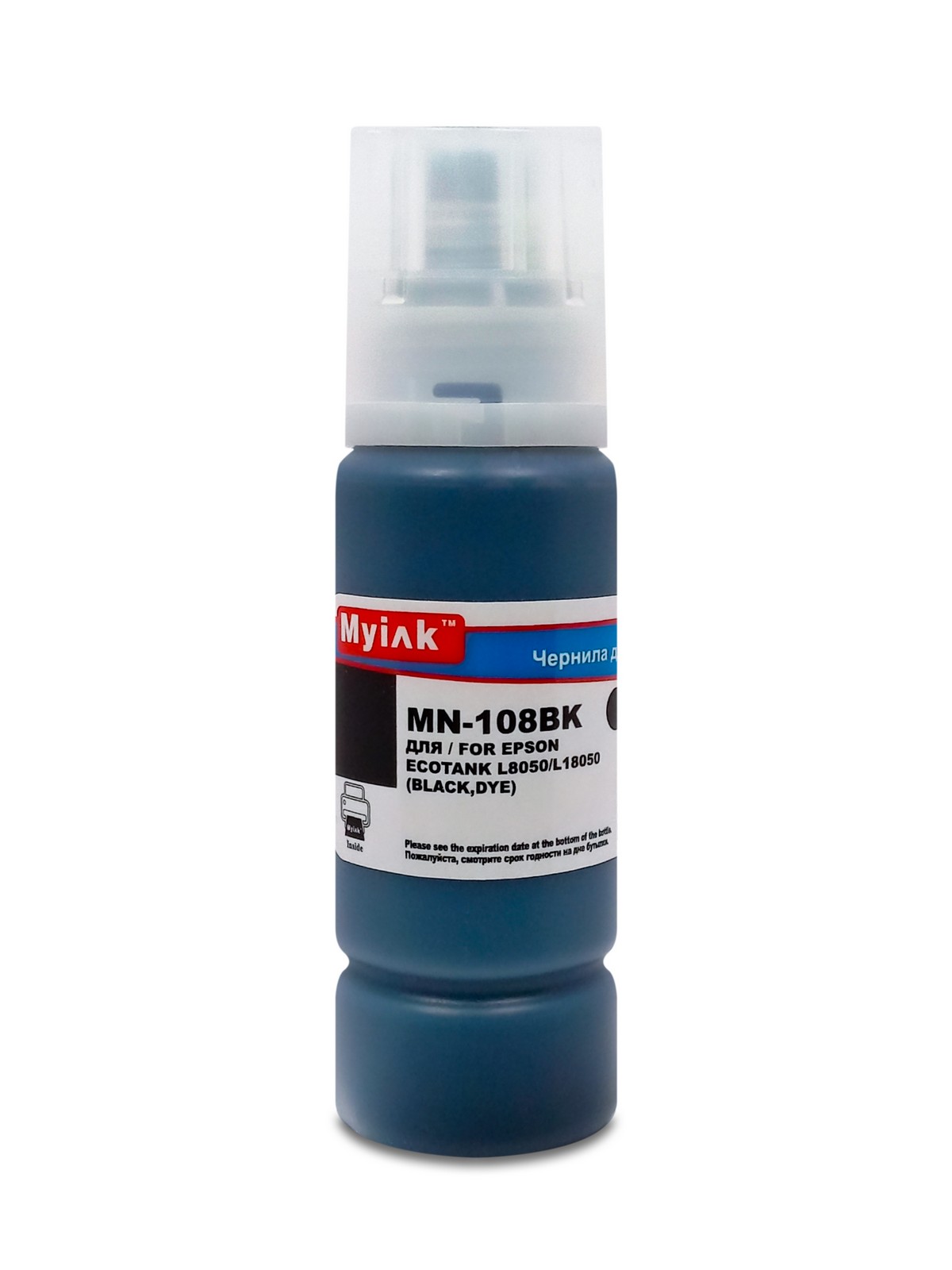 Чернила для EPSON EcoTank (108) L8050/L18050 (100мл, black, Dye) MyInk