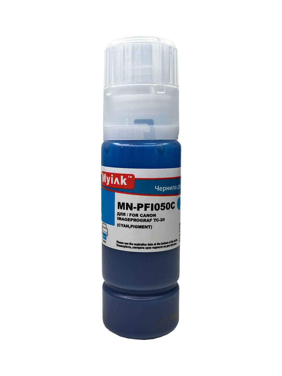 Чернила для CANON (PFI-050C) imagePROGRAF TC-20 (70ml, Cyan, Pigment) Myink