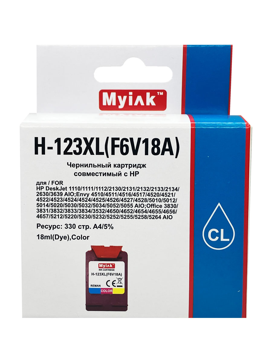 Картридж для (123XL) HP DeskJet  2130 F6V18AE (R) Color MyInk