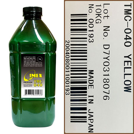Тонер для HP Color Универсал тип TMC 040 (фл,1кг,желт,Polyester,IMEX) Green Line 