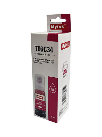 Чернила для EPSON EcoTank (112) (T06C34) L6550/6570/11160/15150/15160 (70мл, magenta,Pigment) MyInk Чернила для EPSON EcoTank (112) (T06C34) L6550/6570/11160/15150/15160 (70мл, magenta,Pigment) MyInk