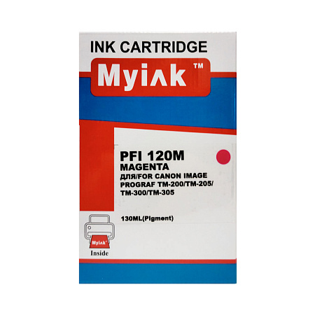 Картридж для CANON PFI-120M TM-200/205/300/305 Magenta (130ml, Pigment) MyInk Картридж для CANON PFI-120M TM-200/205/300/305 Magenta (130ml, Pigment) MyInk