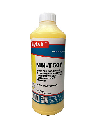 Чернила для EPSON (T50M400) SC-T3700E/T3700D/T3700DE/T5700D/T5700DM/T7700D/T7700DM (1л, Yellow, Pigment) Myink 