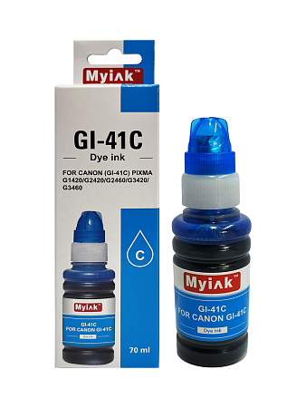 Чернила EcoTank GI-41С для Canon PIXMA G1420/G2420/G2460/G3420/G3460 (70мл,cyan) MyInk. 