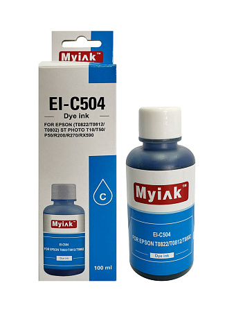 Чернила для EPSON (T0822/T0812/T0802) St Photo T10/T50/P50/R200/R270/RX590 (100мл,cyan Dye) EI-C504 Gloria™ MyInk 