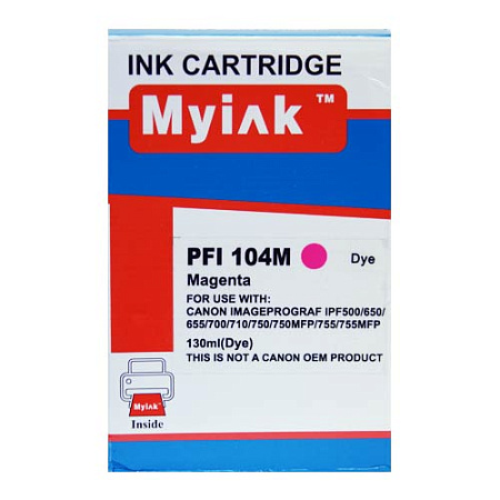 Картридж для CANON PFI-104M iPF650, iPF655, iPF750, iPF755, iPF760, iPF765 Magenta (130ml, Dye) MyInk Картридж для CANON PFI-104M iPF650, iPF655, iPF750, iPF755, iPF760, iPF765 Magenta (130ml, Dye) MyInk