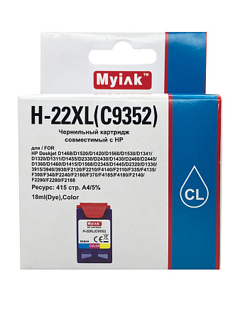 Картридж для ( 22XL) HP DJ 3920/3940 C9352CE (R) Color MyInk Картридж для ( 22XL) HP DJ 3920/3940 C9352CE (R) Color MyInk