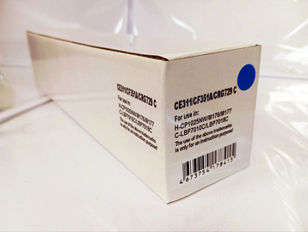 Картридж для HP Color LJ M176 /CP1025 CF351A/CE311A/Canon 729C синий (1K) (compatible) 