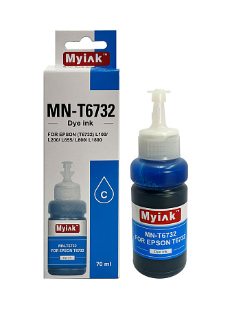 Чернила для EPSON (T6732/T6642) L100/L200/ L655/ L800/  L805/ L1800 (70мл, контейнер, cyan Dye) MN-T6732 MyInk 