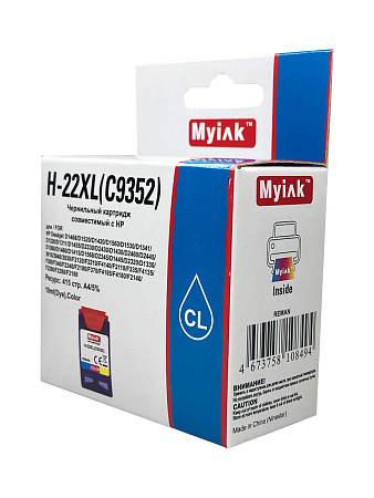 Картридж для ( 22XL) HP DJ 3920/3940 C9352CE (R) Color MyInk Картридж для ( 22XL) HP DJ 3920/3940 C9352CE (R) Color MyInk