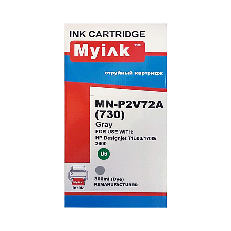 Картридж для (HP 730) HP Designjet T1600/T1700/T2600 P2V72A (R) Grey (300ml, Dye) MyInk 