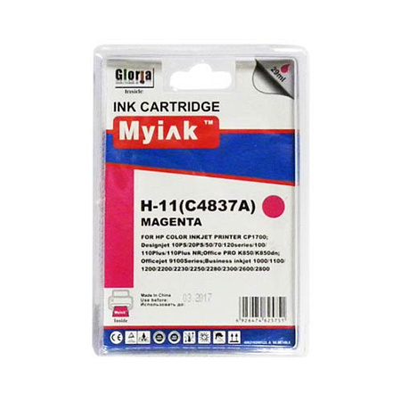 Картридж для ( 11) HP DJ 1700/2200/2230/2250 C4837A Magenta (29ml, Dye) MyInk SAL Картридж для ( 11) HP DJ 1700/2200/2230/2250 C4837A Magenta (29ml, Dye) MyInk SAL