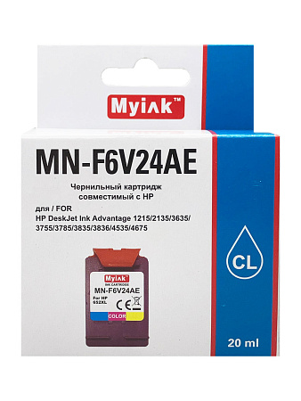 Картридж для (652XL) HP DJ Advantage 2135/3635/3835/4535/4675 F6V24AE (R) Color (20ml) Myink Картридж для (652XL) HP DJ Advantage 2135/3635/3835/4535/4675 F6V24AE (R) Color (20ml) Myink