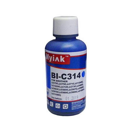 Чернила для Brother LC1240С (100мл,cyan, Dye) BI-C314 Gloria™ MyInk Чернила для Brother LC1240С (100мл,cyan, Dye) BI-C314 Gloria™ MyInk