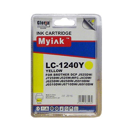 Картридж для Brother MFC-J6510/6710/6910 (LC1240Y) Yellow (9,6ml, Dye) MyInk Картридж для Brother MFC-J6510/6710/6910 (LC1240Y) Yellow (9,6ml, Dye) MyInk