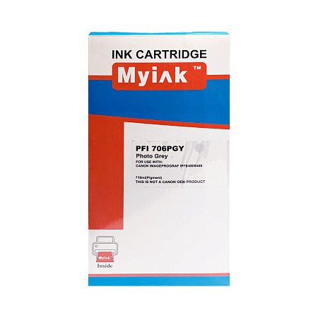 Картридж для CANON PFI-706PGY IPF 8400/8400S/8400SE/9400/9400S Photo Grey (710 ml) MyInk Картридж для CANON PFI-706PGY IPF 8400/8400S/8400SE/9400/9400S Photo Grey (710 ml) MyInk