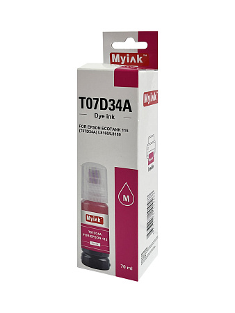 Чернила для EPSON EcoTank, KeyLock 115, 014, 012 (T07D34A) L8160, L8168, L8180, L8188, ET-8500, ET-8550 (70мл,magenta)  MyInk 
