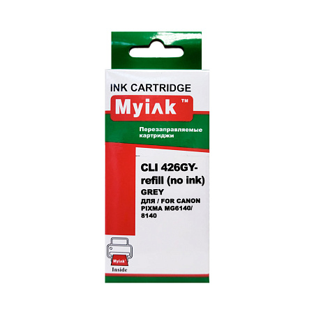 Перезаправляемый картридж ПЗК CLI-426GY для Canon Pixma MG6140/8140, чип с автосбросом, 1шт MyInk Перезаправляемый картридж ПЗК CLI-426GY для Canon Pixma MG6140/8140, чип с автосбросом, 1шт MyInk