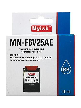 Картридж для (652XL) HP DJ Advantage 2135/3635/3835/4535/4675 F6V25AE (R) Black (18ml) Myink 