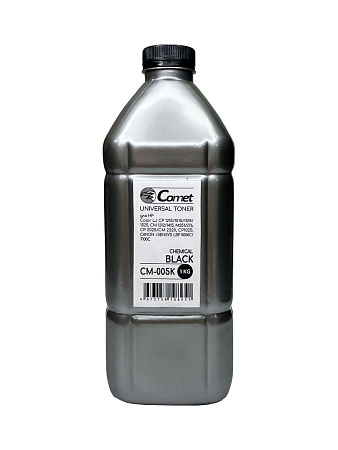 Тонер для HP Color Универсал тип CM-005K (фл,1кг,черный,Chemical,COMET) Silver ATM Тонер для HP Color Универсал тип CM-005K (фл,1кг,черный,Chemical,COMET) Silver ATM