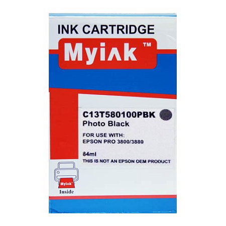 Картридж для (T5801) EPSON St Pro 3800/3880 Photo Black (84ml, Pigment, необходим чип оригинального картриджа) MyInkk SAL Картридж для (T5801) EPSON St Pro 3800/3880 Photo Black (84ml, Pigment, необходим чип оригинального картриджа) MyInkk SAL