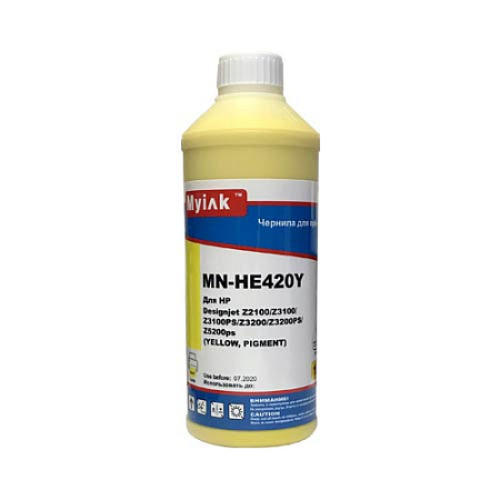 Чернила для HP ( 70) C9454A Z2100, Z3100, Z3100PS, Z3200, Z3200PS, Z5200ps (1л,yellow, Pigment) HE420Y MyInk Чернила для HP ( 70) C9454A Z2100, Z3100, Z3100PS, Z3200, Z3200PS, Z5200ps (1л,yellow, Pigment) HE420Y MyInk