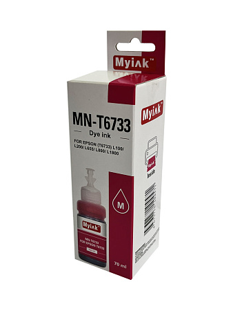 Чернила для EPSON (T6733/T6643) L100/L200/ L655/ L800/ L805/ L1800 (70мл, контейнер, magenta Dye) MN-T6733 MyInk Чернила для EPSON (T6733/T6643) L100/L200/ L655/ L800/ L805/ L1800 (70мл, контейнер, magenta Dye) MN-T6733 MyInk