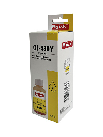Чернила для CANON (GI-490Y) PIXMA G1400/2400/3400 (100мл,yellow,Dye) MyInk Чернила для CANON (GI-490Y) PIXMA G1400/2400/3400 (100мл,yellow,Dye) MyInk