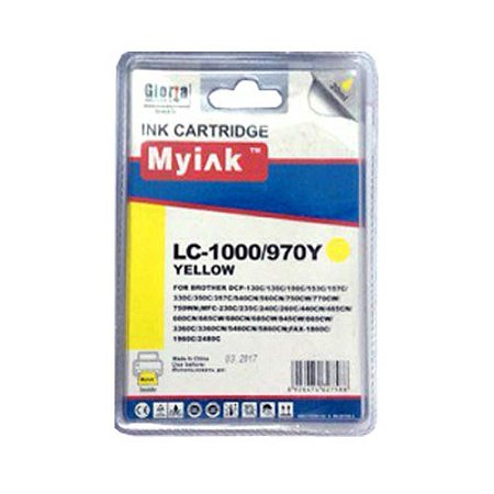 Картридж для Brother DCP-130C/MFC-240C/5460CN/885CW (LC1000Y/LC970Y) Yellow MyInk  SAL 