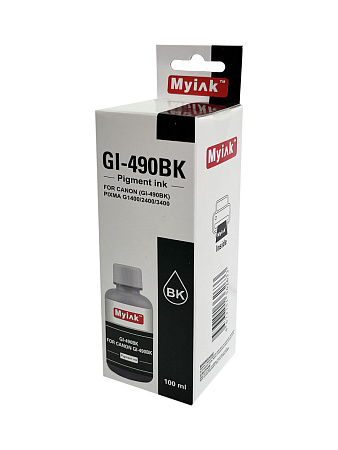 Чернила  для CANON (GI-490BK) PIXMA G1400/2400/3400 (100мл,black,Pigment) MyInk 