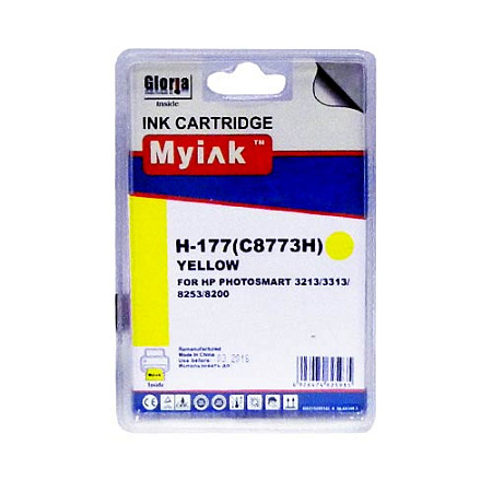Картридж для (177)  HP PhotoSmart 8253 C8773H Yellow (11,4 ml) MyInk  SAL 