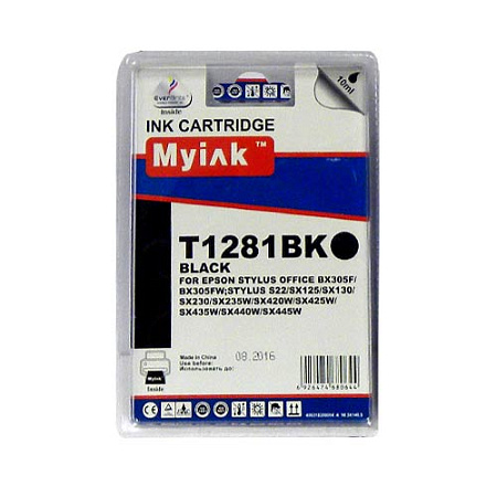 Картридж для (T1281) EPSON St S22/SX125/Office BX305 Black (10ml, Pigment) MyInk Картридж для (T1281) EPSON St S22/SX125/Office BX305 Black (10ml, Pigment) MyInk