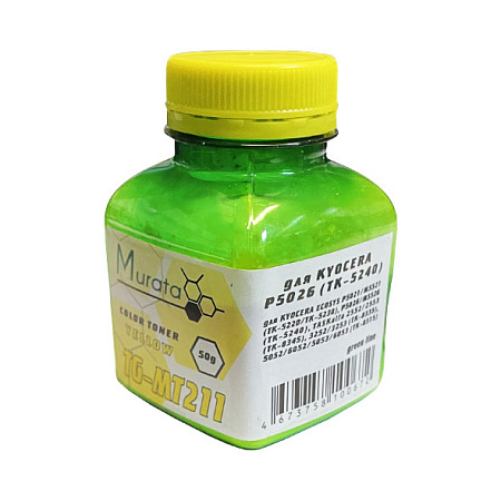 Тонер для KYOCERA ECOSYS P5021/P5026 (TK-5220/5240) (фл,50 ,желтый,TG-MT211 Murata) Green Line Тонер для KYOCERA ECOSYS P5021/P5026 (TK-5220/5240) (фл,50 ,желтый,TG-MT211 Murata) Green Line