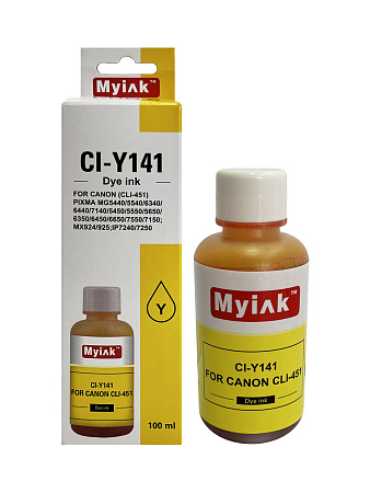 Чернила для CANON CLI-451Y (100мл,yellow Dye) CI-Y141 Gloria™ MyInk Чернила для CANON CLI-451Y (100мл,yellow Dye) CI-Y141 Gloria™ MyInk