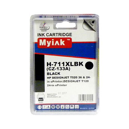 Картридж для (HP 711) HP Designjet T120/520 CZ133A Black (73ml, Pigment) MyInk Картридж для (HP 711) HP Designjet T120/520 CZ133A Black (73ml, Pigment) MyInk