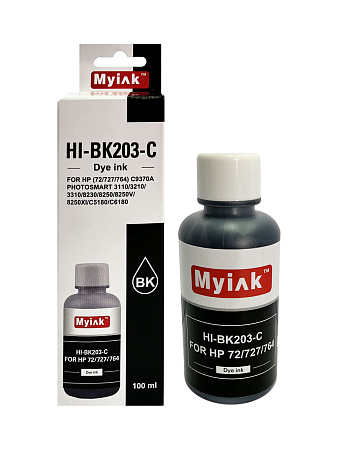 Чернила для (HP 72, HP 727, HP 764) C9370A (100мл, photo black, Dye) HI-BK203-C Gloria™ MyInk 