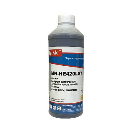 Чернила для HP ( 70) C9451A Z2100, Z3100, Z3100PS, Z3200, Z3200PS, Z5200ps  (1л, light grey, Pigment) HE420LGY MyInk 