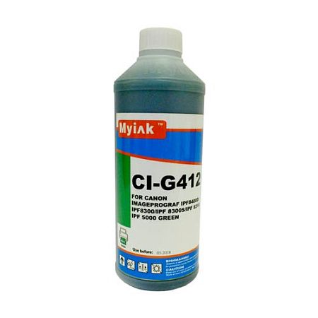 Чернила для CANON (PFI-102G/104G/303G) imagePROGRAF iPF8400D/iPF605/iPF710/iPF750/iPF760/iPF765/iPF510/iPF500 (1л,green) CI-G412 MyInk SAL 