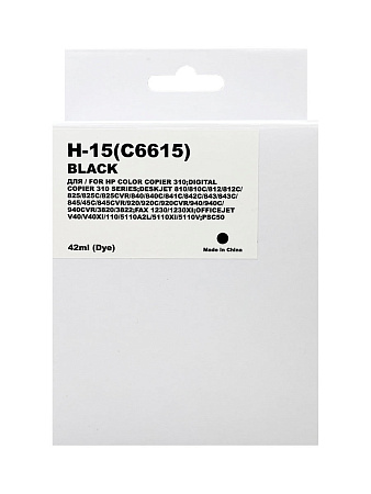 Картридж для ( 15) HP DJ 810C/840С/940 C6615DE (R) Black MyInk Т/У Картридж для ( 15) HP DJ 810C/840С/940 C6615DE (R) Black MyInk Т/У