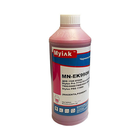 Чернила для  EPSON St Pro 4880, 7890, 3880, 9700, 7880, 7700, 9890, 4900, 3800, 7900, 9900, 9880, 11880, 4450, R3000, R2880, SureColor SC-T3200, T3000, T5200, T5000, T7200, T7000, P6000, P8000, P7000, P9000, P5000 (1л, magenta Pigment) EK990M MyInk 